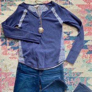 Lucky Brand long sleeve blue top